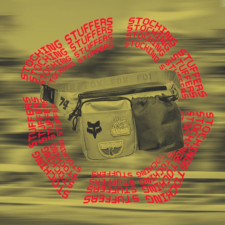 MTB rider with stylized text calling out MTB gift guide